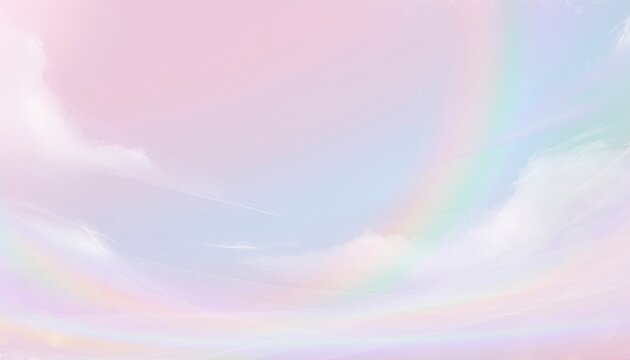 Pastel Sky with Wispy Clouds: A dreamy, ethereal sky painted in soft pastel hues of pink, lavender, and blue, with delicate wisps of clouds creating a serene and whimsical atmosphere.