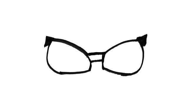 Hand-Drawn Eyeglasses with Thick Black Frames Doodle Brush Set for Photoshop & Illustrator