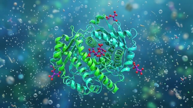 Enzyme protein structure with ligand binding site