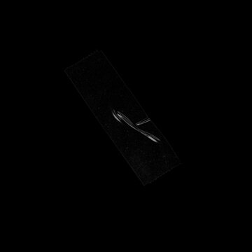 Transparent Adhesive Strip with Metal Hook &ndash; Clear Tape Texture and Shiny Mounting Hook Isolated on Black Background