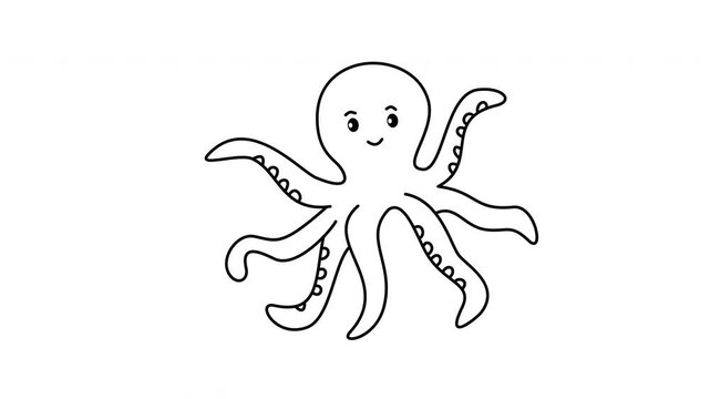 octopus outline for coloring page