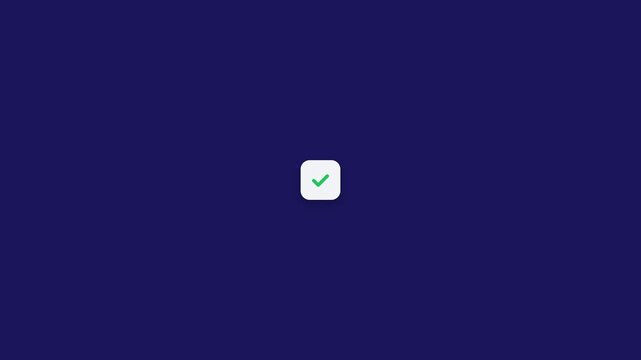 Minimalist send button animation with paper plane icon on dark blue background