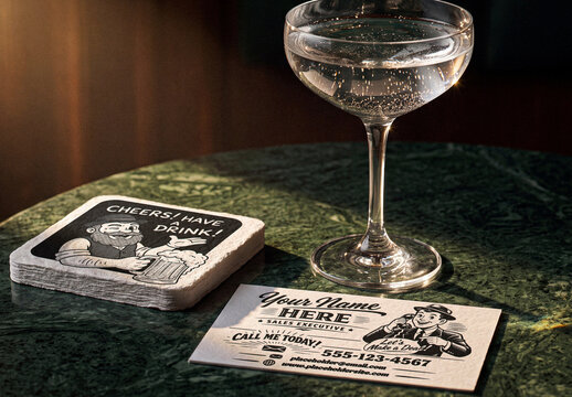Square Drink Coaster Mockup