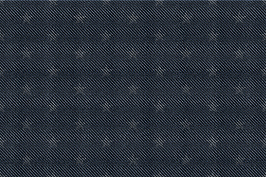 Realistic Star Pattern Denim Fabric Texture Background.