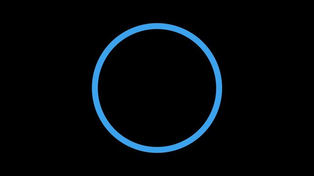 Minimalist loading circle animation with blue progress segment on black background