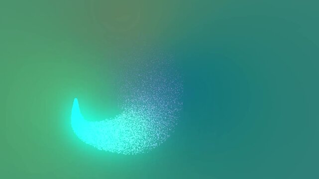 Glowing particle trail shooting comet animation with color changing gradient stream moving over dynamic colorful background loop for visual effects overlay, logo reveal intro, and video transitions.