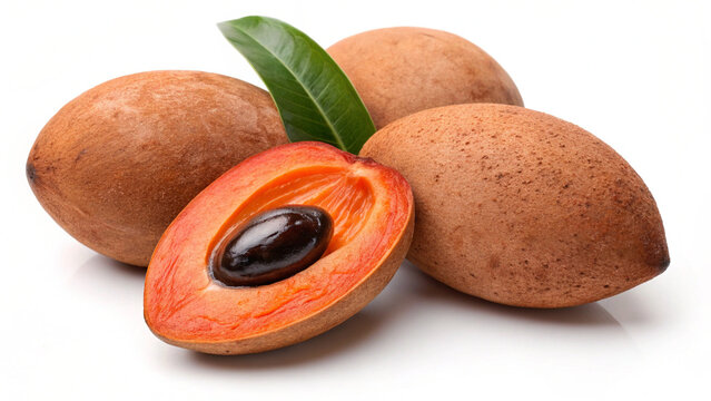 Fresh mamey sapote with vibrant flesh