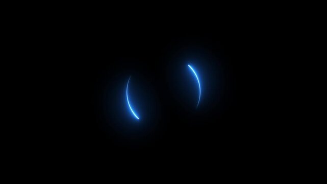 Glowing neon blue color circle frame with loading bar icon animation eclipse rotation circular processing reset refresh uploading icon on black background	