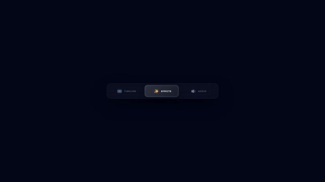Seamless loop 3D glassmorphism video editor timeline effects audio dashboard navigation menu animation