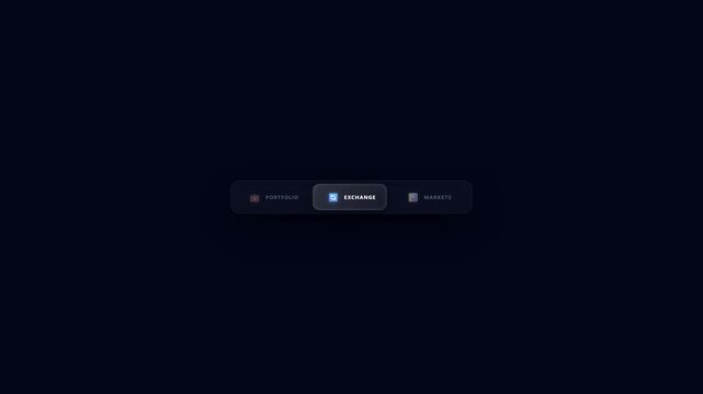 
Seamless loop 3D glassmorphism fintech cryptocurrency portfolio exchange markets navigation menu animation
