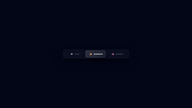 Seamless loop 3D glassmorphism artificial intelligence chat generate models dashboard navigation menu