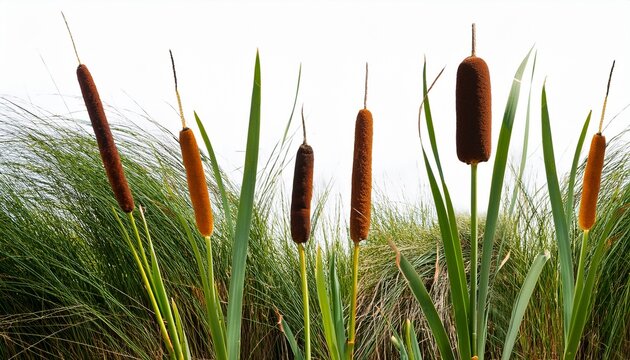 Cattail And Reed Plant Isolated On Transparent Background