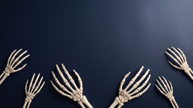 X-ray image of multiple human hands displaying bone structure