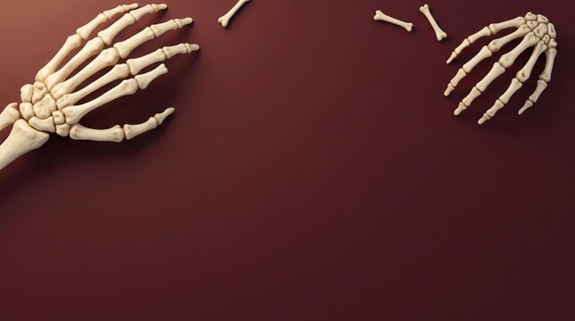 Human hand skeleton and finger bones comparison displayed
