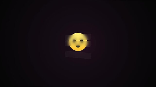 Blurred glowing smiley face in dark abstract background