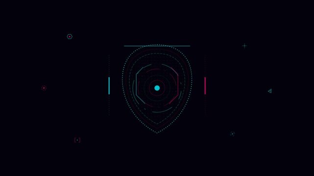 Futuristic Tech HUD Interface Visual in Night Scene.