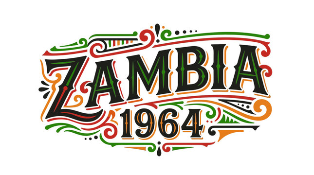 ZAMBIA 1964 Independence Day Typography