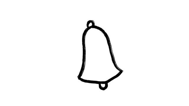 bell hand drawn animation, notification chime alarm ring alert, social media subscribe button animated illustration, motion graphics video graphic elements
