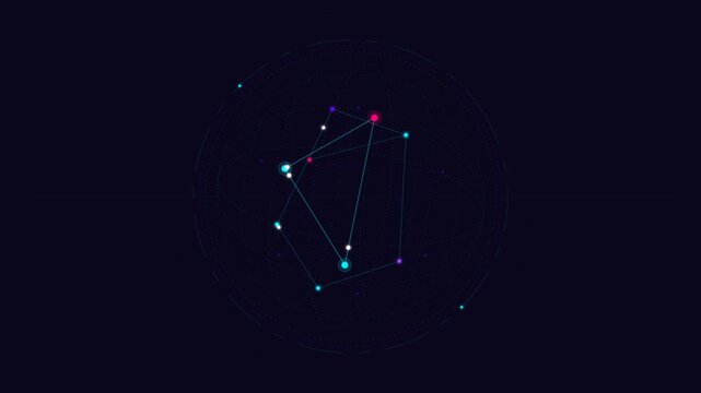 Futuristic Network Nodes and Connections Visual.