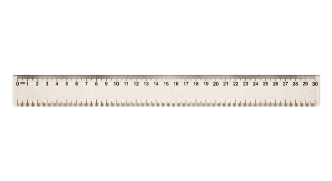A simple 30 cm ruler with clear markings for precise measurement