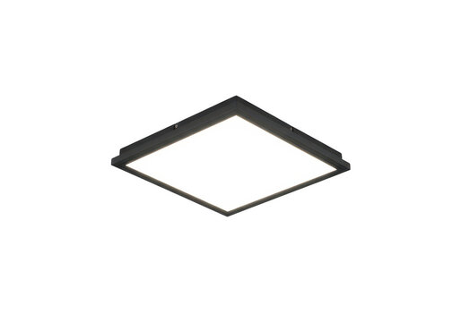 Modern black square led ceiling light fixture isolated on transparent background