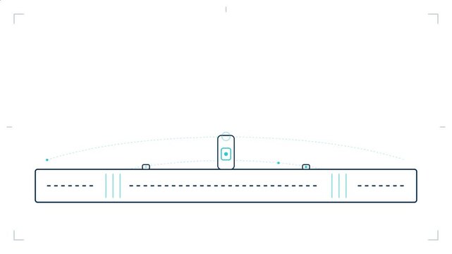 Minimalist HUD interface animation featuring dynamic radar scanning elements and futuristic technical data displays moving across screen in blue vector graphic motion footage style