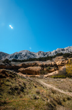 mountain landscape with blue sky
