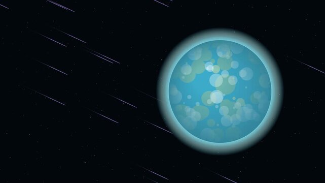 Realistic scientific visualization of planet Earth surrounded by a transparent ozone layer and atmospheric layers as ultraviolet radiation from the Sun travels toward Earth.
