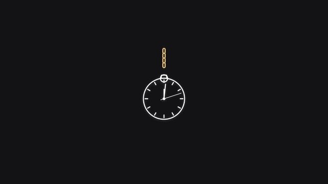 White circular stopwatch counting up from zero to eight seconds