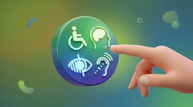 Disabled, Disability Signs, Icons are Visual Presentation. 