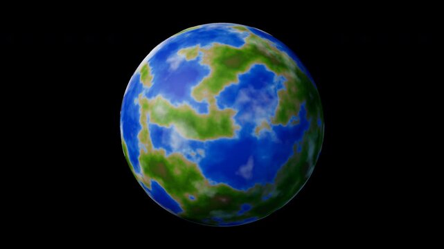 Rotating 3D Earth Globe Seamless Loop