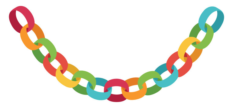 Colorful paper chain garland decoration