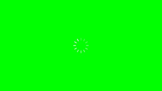 Seamless green screen animation of a clean, minimalist white circular loading spinner with a smooth trailing opacity gradient.