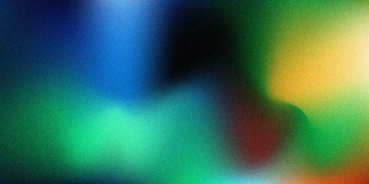 Abstract grainy gradient background with vibrant blue, green, and yellow colors