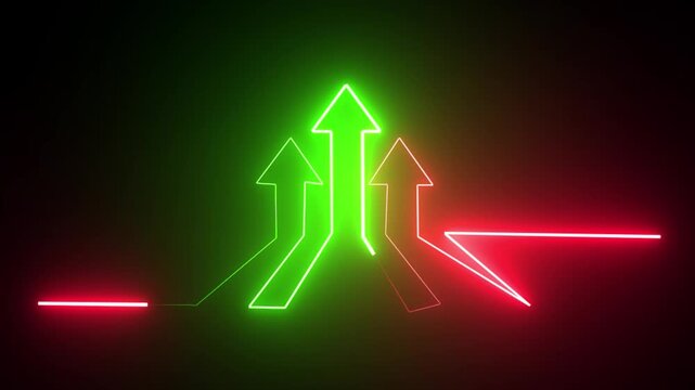 Collection of arrows pointing up trend on light blue background showing the business finance and stock market concepts. Arrows vector and illustration.4k video
