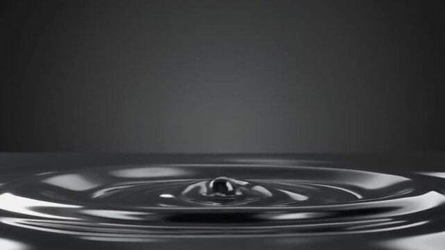 Liquid chrome splash forming abstract logo space