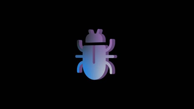 3D Software Bug Icon for Cyber security, Software Error, Virus, Programming and Malware Loops