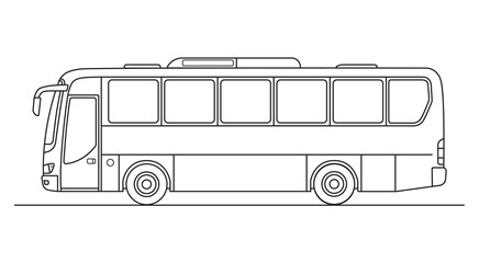 bus side view line art isolated transparent background © Supun