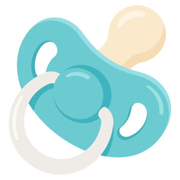 Blue baby pacifier with handle and nipple
