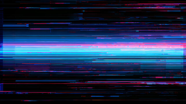 Horizontal scanner lines fault glitch gradient pattern retro vhs screen effect with noise texture of TV, CRT monitor overlay on white background background Stock Illustration