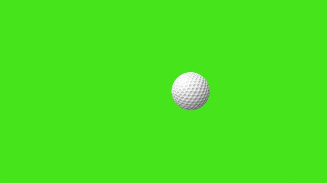 Golf ball on green screen background