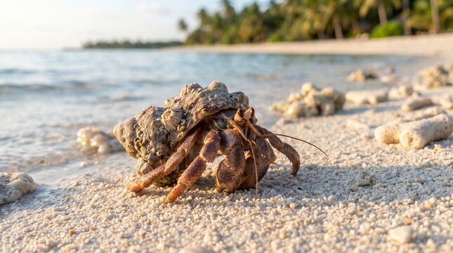Hermit crab on a beach