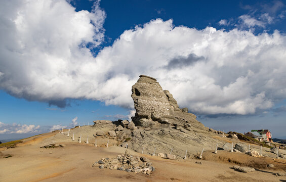 the Sphinx of Bucegi Mountains  legendary landmark of Romania  Europe