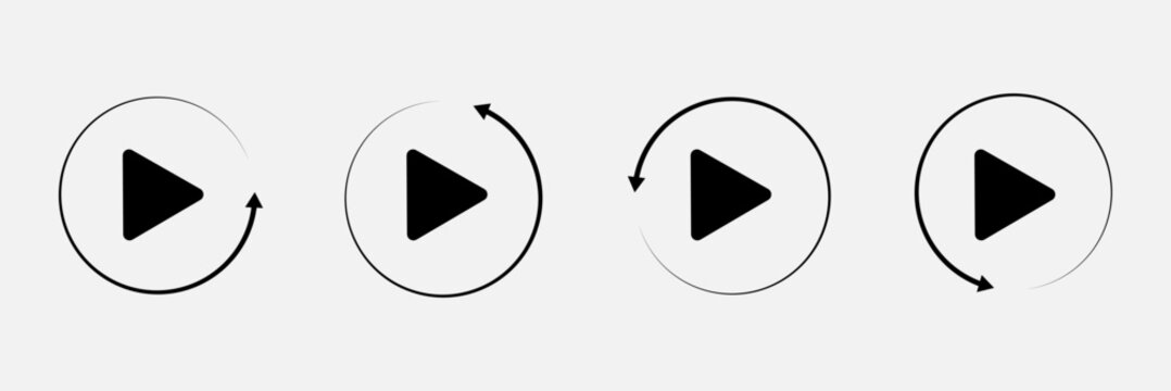 Transparent PNG vector image of red video play button with rounded triangle icon . Vector Illustration . EPS 10 .