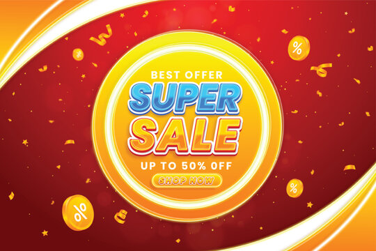 Colorful gradient super sale background shop now to promote your business