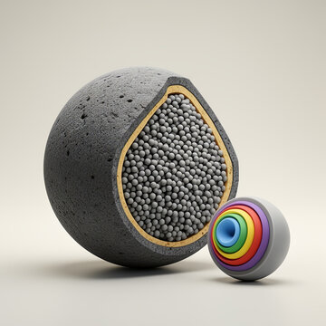 TRISO Nuclear Fuel Pebble Cross Section Illustration