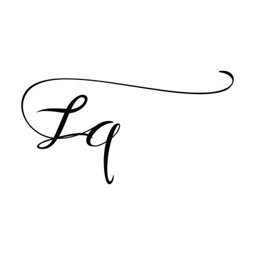 ZQ initials Handwriting signature logo. ZQ Hand drawn Calligraphy lettering Vector. ZQ letter real estate, beauty, photography letter logo design. ZQ Logo