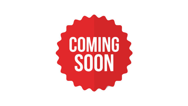 Vibrant red starburst vector illustration with bold white coming soon text for effective marketing campaigns