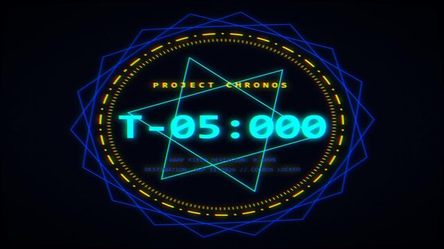 Futuristic Countdown Timer HUD Element