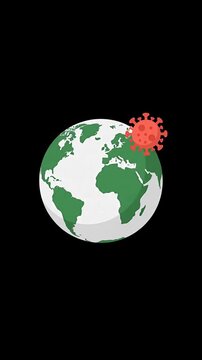 Global coronavirus pandemic vector illustration representing world health crisis and virus spread